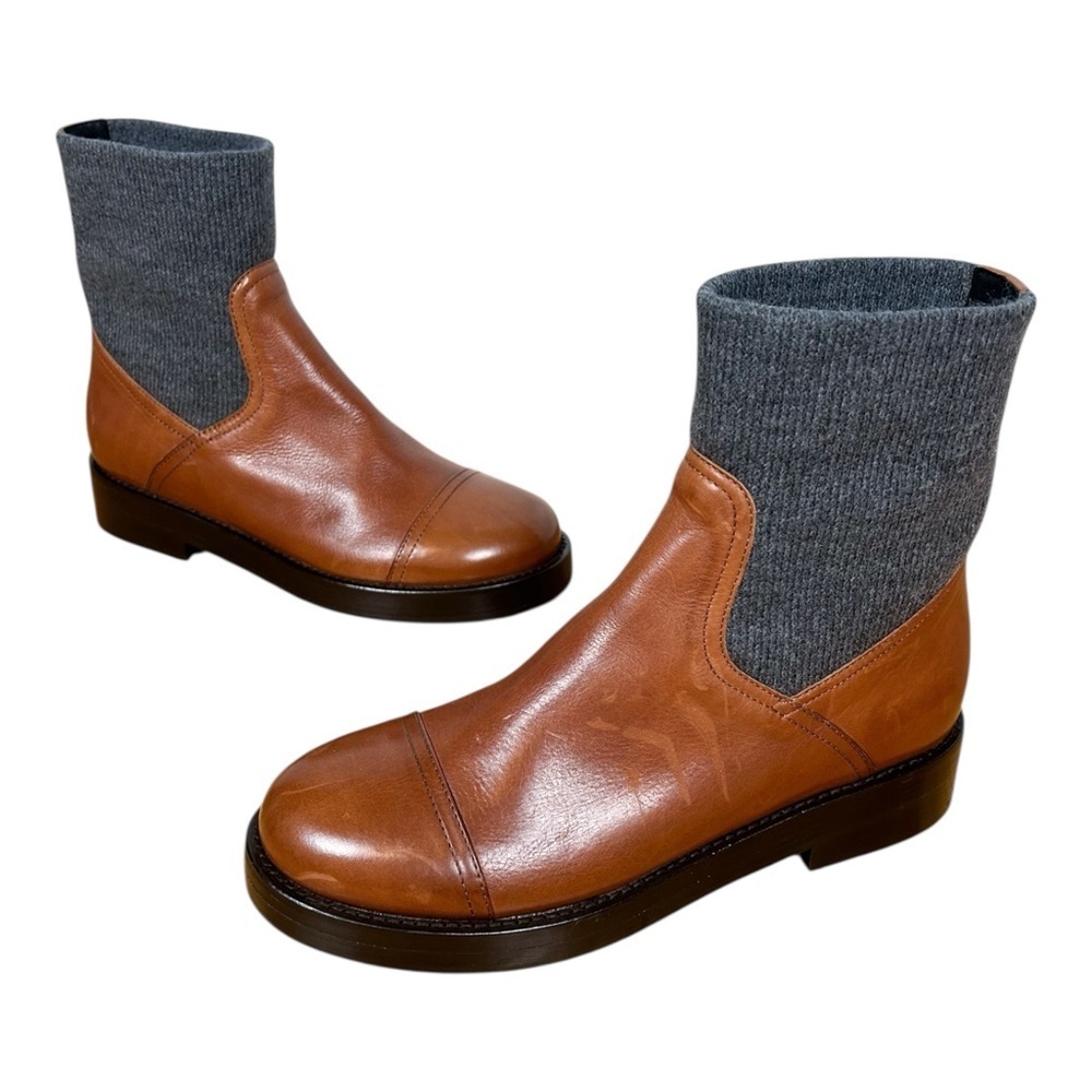 J. Crew Rib Cuff Boots in Italian Leather